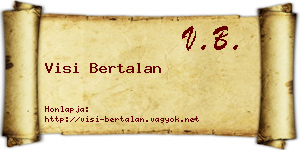 Visi Bertalan névjegykártya